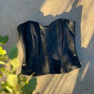X BY ETHNIX | Vintage Genuine Leather Corset Top M
